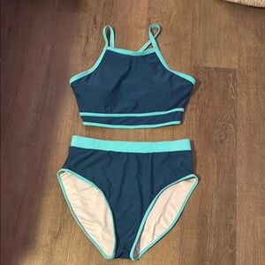 Woman Swimwear Set in Blue and Aqua